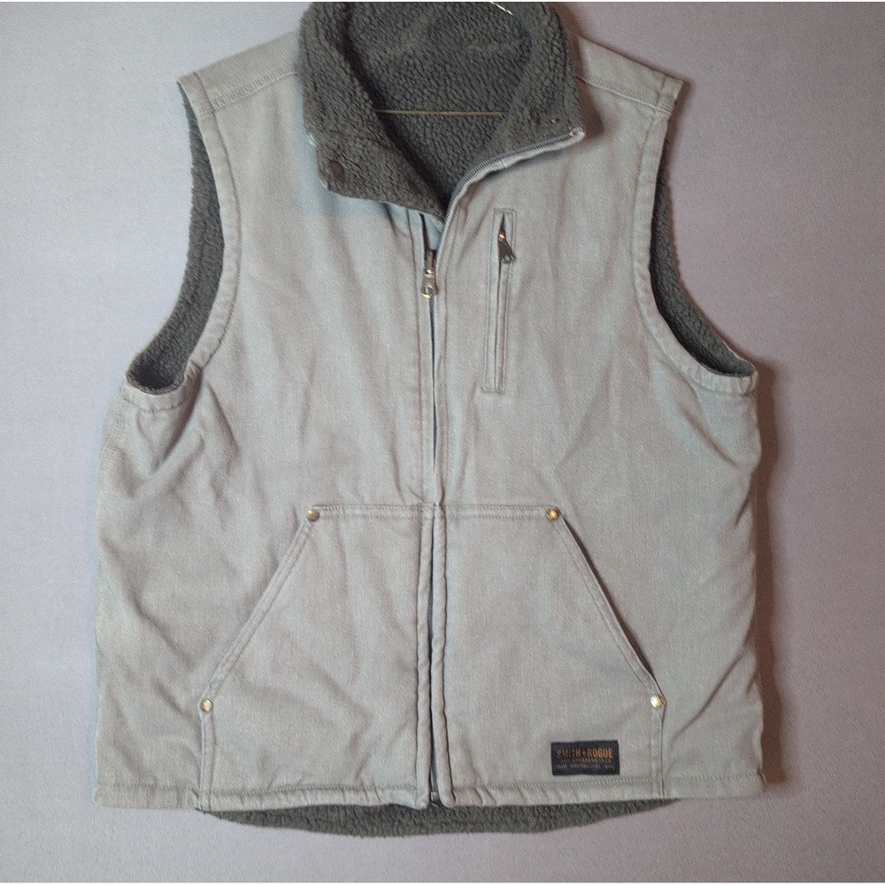 Smith + Rogue Original Canvas Fleece Lined Vest Gray XL